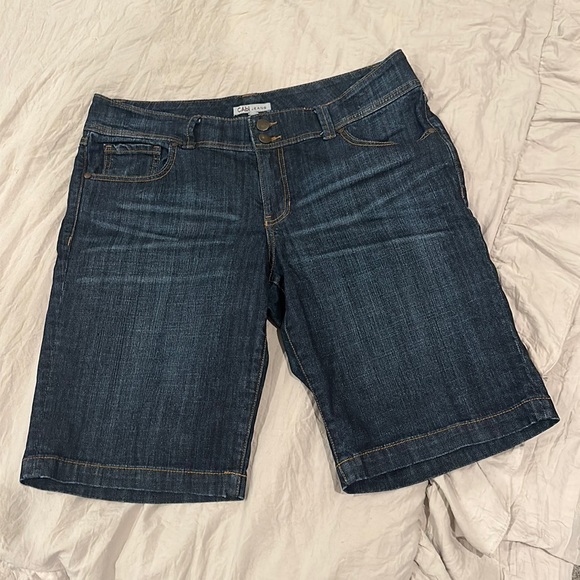 CAbi Shorts Cabi 424 Dark Wash Denim Bermuda Jean Shorts Roll Cuff 4 Poshmark